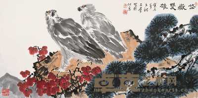 焦可群 2003年作 岱岳双雄 镜心 69×138cm